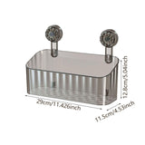 Maxbell Shower Basket Suction Cup Wall Mounted Modern for Bathroom Apartment Kitchen Gray