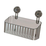 Maxbell Shower Basket Suction Cup Wall Mounted Modern for Bathroom Apartment Kitchen Gray