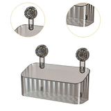 Maxbell Shower Basket Suction Cup Wall Mounted Modern for Bathroom Apartment Kitchen Gray