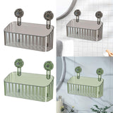 Maxbell Shower Basket Suction Cup Wall Mounted Modern for Bathroom Apartment Kitchen Gray