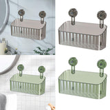 Maxbell Shower Basket Suction Cup Wall Mounted Modern for Bathroom Apartment Kitchen Gray