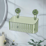 Maxbell Shower Basket Suction Cup Wall Mounted Modern for Bathroom Apartment Kitchen Green