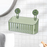 Maxbell Shower Basket Suction Cup Wall Mounted Modern for Bathroom Apartment Kitchen Green