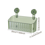 Maxbell Shower Basket Suction Cup Wall Mounted Modern for Bathroom Apartment Kitchen Green