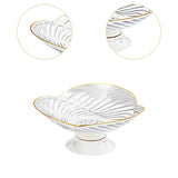 Maxbell Fruit Bowl with Draining Holes for Table Countertop Dinning Room Living Room white