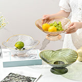 Maxbell Fruit Bowl with Draining Holes for Table Countertop Dinning Room Living Room amber