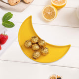 Maxbell Dessert Tray Moon Shaped Desktop Storage Platter for Home Decoration Mubarak