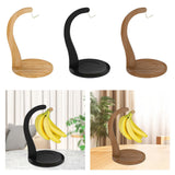 Maxbell Banana Holder Stand Multifunction Portable Banana Holder Stand Hook for Home wood color