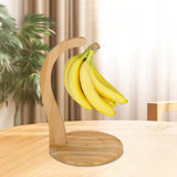 Maxbell Banana Holder Stand Multifunction Portable Banana Holder Stand Hook for Home wood color