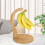 Maxbell Banana Holder Stand Multifunction Portable Banana Holder Stand Hook for Home wood color