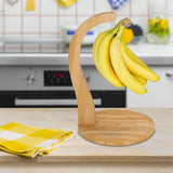 Maxbell Banana Holder Stand Multifunction Portable Banana Holder Stand Hook for Home wood color