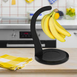Maxbell Banana Holder Stand Multifunction Portable Banana Holder Stand Hook for Home black