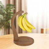 Maxbell Banana Holder Stand Multifunction Portable Banana Holder Stand Hook for Home walnut color