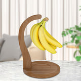 Maxbell Banana Holder Stand Multifunction Portable Banana Holder Stand Hook for Home walnut color