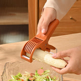 Maxbell Fruit Veggie Cutter Slicers Versatile Fruit Slicers for Banana Cucumber Tomato red brown