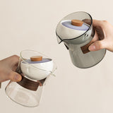 Maxbell Glass Teapot 210ml Portable Teaware Chinese Gong Fu for Travel Office gray and orange lid