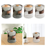 Maxbell Glass Teapot 210ml Portable Teaware Chinese Gong Fu for Travel Office gray and orange lid