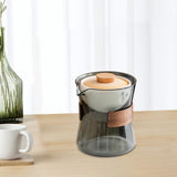 Maxbell Glass Teapot 210ml Portable Teaware Chinese Gong Fu for Travel Office gray and orange lid