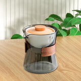 Maxbell Glass Teapot 210ml Portable Teaware Chinese Gong Fu for Travel Office gray and orange lid