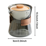 Maxbell Glass Teapot 210ml Portable Teaware Chinese Gong Fu for Travel Office gray and orange lid