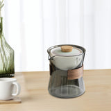 Maxbell Glass Teapot 210ml Portable Teaware Chinese Gong Fu for Travel Office gray  Gradient lid