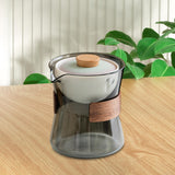 Maxbell Glass Teapot 210ml Portable Teaware Chinese Gong Fu for Travel Office gray  Gradient lid