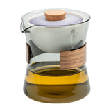 Maxbell Glass Teapot 210ml Portable Teaware Chinese Gong Fu for Travel Office gray  Gradient lid