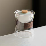 Maxbell Glass Teapot 210ml Portable Teaware Chinese Gong Fu for Travel Office clear orange lid