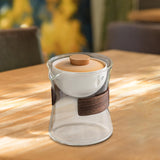 Maxbell Glass Teapot 210ml Portable Teaware Chinese Gong Fu for Travel Office clear orange lid