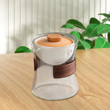 Maxbell Glass Teapot 210ml Portable Teaware Chinese Gong Fu for Travel Office clear orange lid