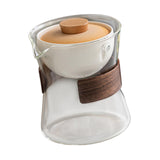 Maxbell Glass Teapot 210ml Portable Teaware Chinese Gong Fu for Travel Office clear orange lid