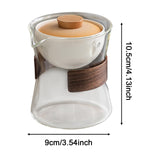 Maxbell Glass Teapot 210ml Portable Teaware Chinese Gong Fu for Travel Office clear orange lid