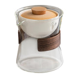 Maxbell Glass Teapot 210ml Portable Teaware Chinese Gong Fu for Travel Office clear orange lid