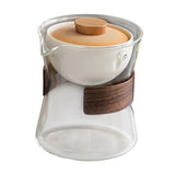 Maxbell Glass Teapot 210ml Portable Teaware Chinese Gong Fu for Travel Office clear orange lid