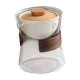 Maxbell Glass Teapot 210ml Portable Teaware Chinese Gong Fu for Travel Office clear orange lid