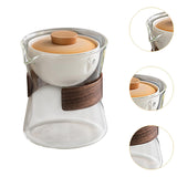 Maxbell Glass Teapot 210ml Portable Teaware Chinese Gong Fu for Travel Office clear orange lid