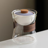 Maxbell Glass Teapot 210ml Portable Teaware Chinese Gong Fu for Travel Office clear Gradient lid