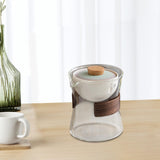 Maxbell Glass Teapot 210ml Portable Teaware Chinese Gong Fu for Travel Office clear Gradient lid