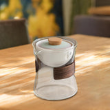 Maxbell Glass Teapot 210ml Portable Teaware Chinese Gong Fu for Travel Office clear Gradient lid