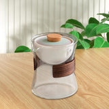 Maxbell Glass Teapot 210ml Portable Teaware Chinese Gong Fu for Travel Office clear Gradient lid