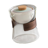 Maxbell Glass Teapot 210ml Portable Teaware Chinese Gong Fu for Travel Office clear Gradient lid