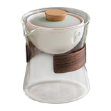 Maxbell Glass Teapot 210ml Portable Teaware Chinese Gong Fu for Travel Office clear Gradient lid