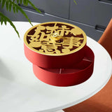 Maxbell Serving Tray Round Serving Dish for Spring Festival Chinese New Year Parties gold lid