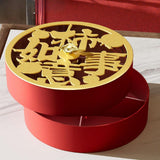 Maxbell Serving Tray Round Serving Dish for Spring Festival Chinese New Year Parties gold lid