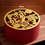 Maxbell Serving Tray Round Serving Dish for Spring Festival Chinese New Year Parties gold lid