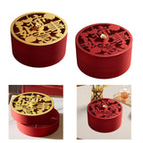 Maxbell Serving Tray Round Serving Dish for Spring Festival Chinese New Year Parties gold lid