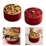 Maxbell Serving Tray Round Serving Dish for Spring Festival Chinese New Year Parties gold lid