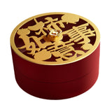 Maxbell Serving Tray Round Serving Dish for Spring Festival Chinese New Year Parties gold lid
