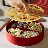Maxbell Serving Tray Round Serving Dish for Spring Festival Chinese New Year Parties gold lid