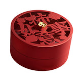Maxbell Serving Tray Round Serving Dish for Spring Festival Chinese New Year Parties red lid